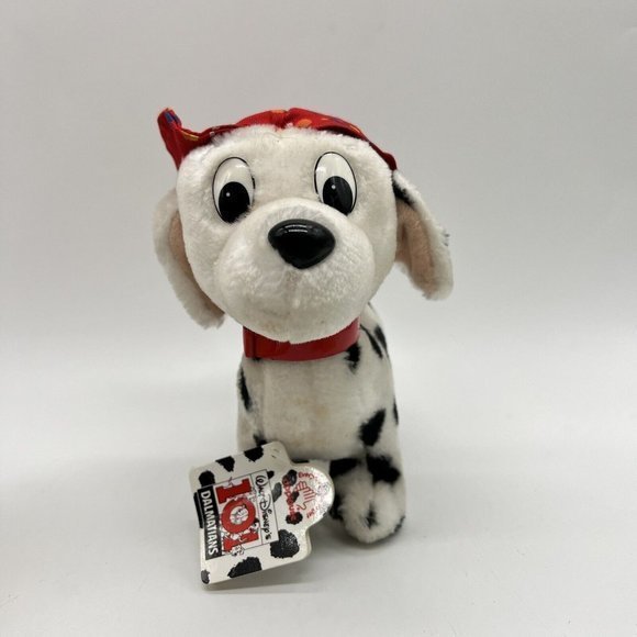 Applause Disney 101 Dalmatians Dog With Paint Splatter Red Hat Plush Vintage Tag - Picture 2 of 6